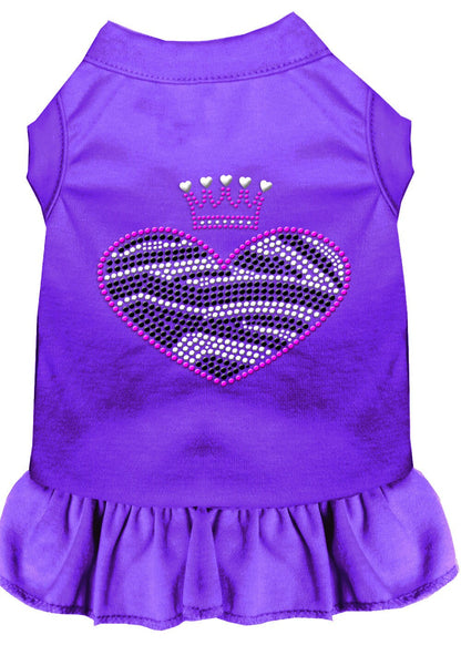 Pet Dog & Cat Dress Rhinestone, "Zebra Heart"