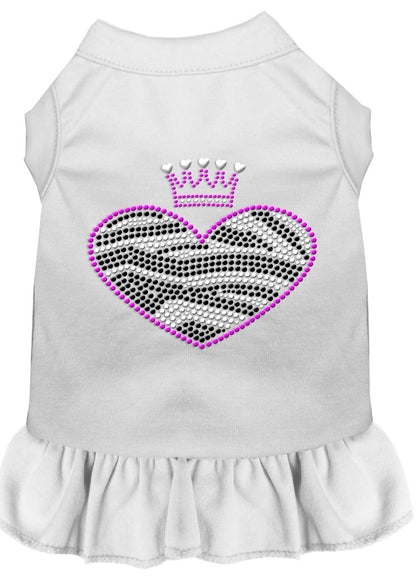 Pet Dog & Cat Dress Rhinestone, "Zebra Heart"