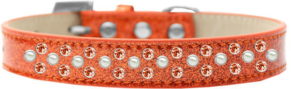 Dog, Puppy & Pet Ice Cream Collar, "Pearl and Orange Crystal Rimsets Sprinkles"