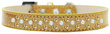 Dog, Puppy & Pet Ice Cream Collar, "Pearl and Yellow Crystal Rimsets Sprinkles"