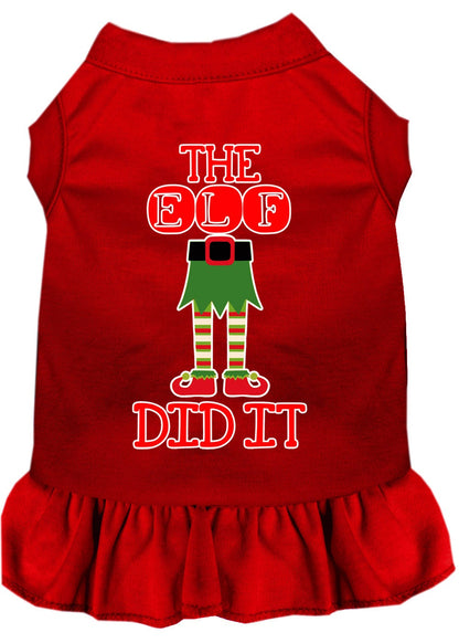 Christmas Pet Dog & Cat Dress Screen Printed, "The Elf Did It"