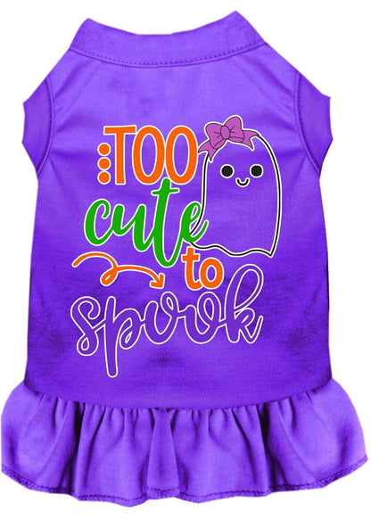 Pet Dog & Cat Dress Screen Printed, "Too Cute To Spook - Girly Ghost"