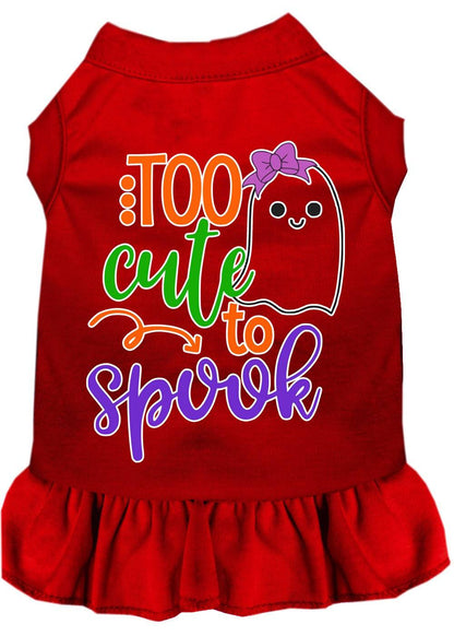 Pet Dog & Cat Dress Screen Printed, "Too Cute To Spook - Girly Ghost"