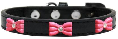 Dog, Puppy & Pet Widget Fashion Collar, "Pink Glitter Bow"