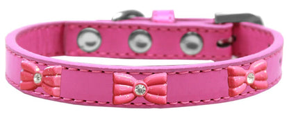 Dog, Puppy & Pet Widget Fashion Collar, "Pink Glitter Bow"