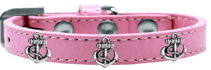 Dog, Puppy & Pet Widget Fashion Collar, "Silver Anchor"