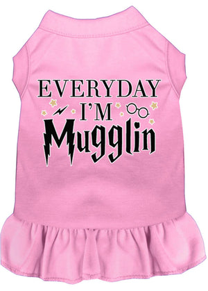 Pet Dog & Cat Dress Screen Printed, "Everyday I'm Mugglin"