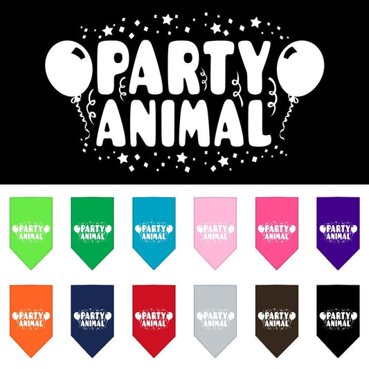 Pet and Dog Bandana Screen Printed, "Party Animal"
