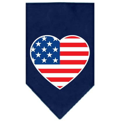 Pet and Dog Bandana Screen Printed, "American Flag Heart"