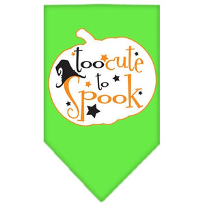 Halloween Pet and Dog Bandana Screen Printed, "Too Cute To Spook"