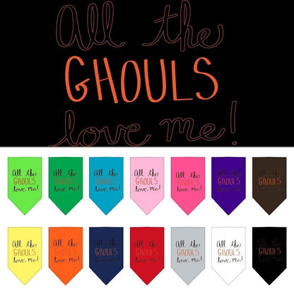 Halloween Pet and Dog Bandana Screen Printed, "All The Ghouls Love Me"