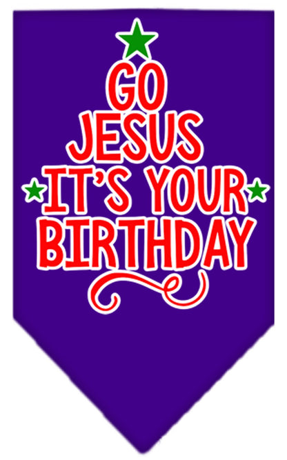 Christmas Pet and Dog Bandana Screen Printed, "Go Jesus, It's Your Birthday"