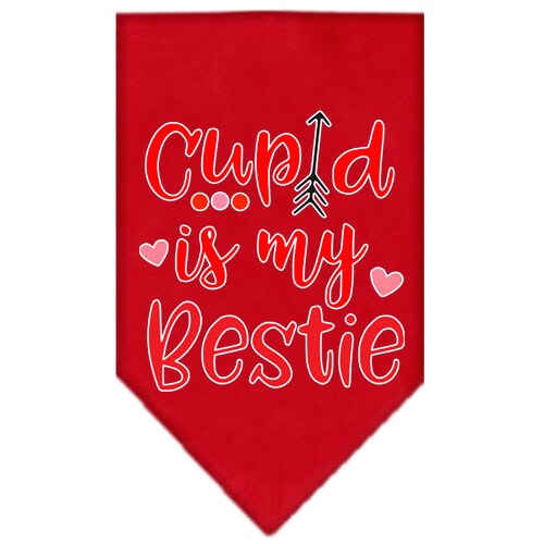 Pet and Dog Bandana Screen Printed, "Cupid Is My Bestie"