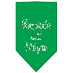 Christmas Pet and Dog Bandana Screen Printed, "Santa's Lil Helper"