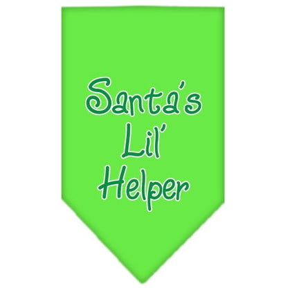 Christmas Pet and Dog Bandana Screen Printed, "Santa's Lil Helper"