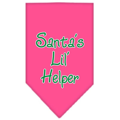 Christmas Pet and Dog Bandana Screen Printed, "Santa's Lil Helper"