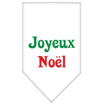 Christmas Pet and Dog Bandana Screen Printed, "Joyeux Noel"