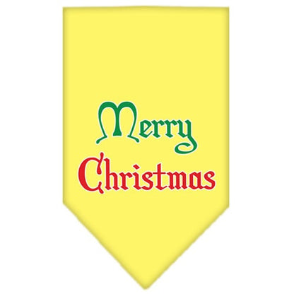 Christmas Pet and Dog Bandana Screen Printed, "Merry Christmas"