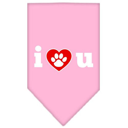 Pet and Dog Bandana Screen Printed, "I Love You"