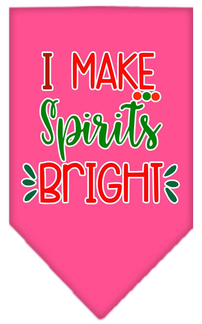 Christmas Pet and Dog Bandana Screen Printed, "I Make Spirits Bright"