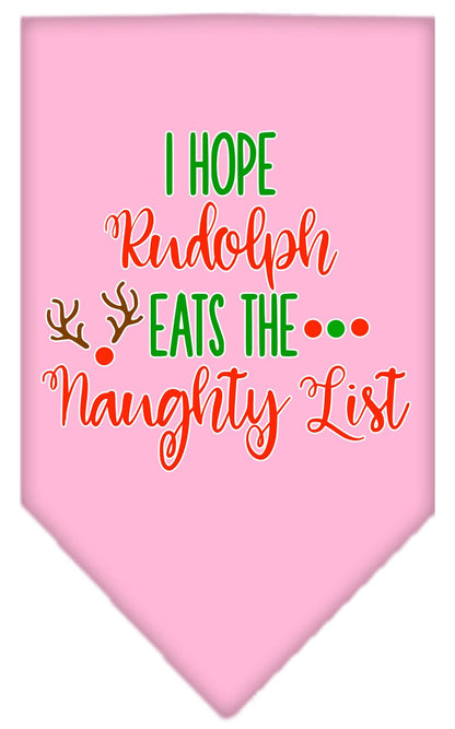 Christmas Pet and Dog Bandana Screen Printed, "Hope Rudolph Eats The Naughty List"