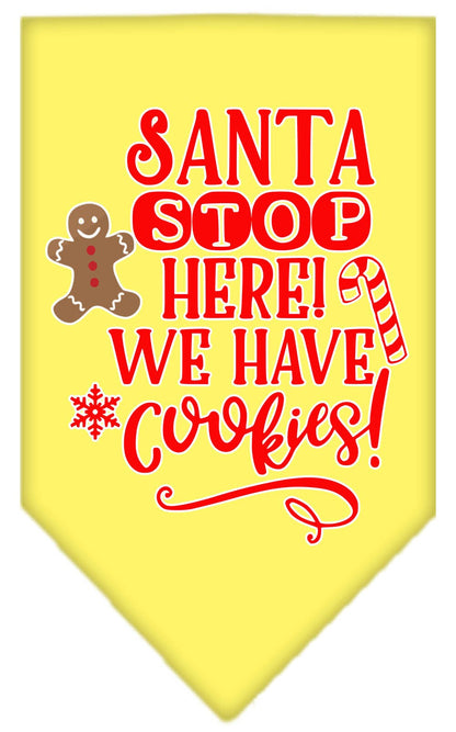 Christmas Pet and Dog Bandana Screen Printed, "Santa, Stop Here! We Have Cookies!"