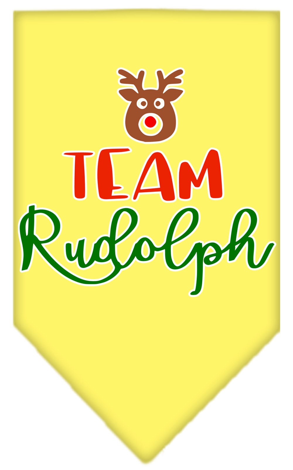 Christmas Pet and Dog Bandana Screen Printed, "Team Rudolph"