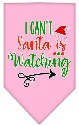 Christmas Pet and Dog Bandana Screen Printed, "I Can't, Santa Is Watching"