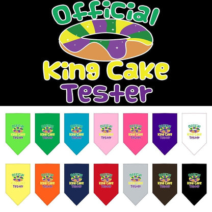 Pet and Dog Bandana Screen Printed, "King Cake Tester"