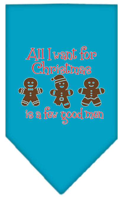 Christmas Pet and Dog Bandana Screen Printed, "All I Want For Christmas Is A Few Good Men"