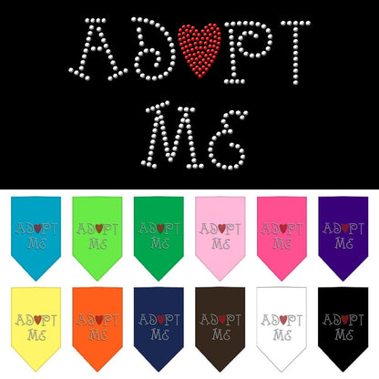 Pet and Dog Bandana Rhinestone, "Adopt Me"