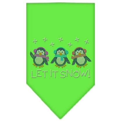 Christmas Pet and Dog Bandana Rhinestone, "Let It Snow Penguins"