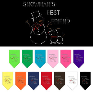 Christmas Pet and Dog Bandana Rhinestone, "Snowman's Best Friend"