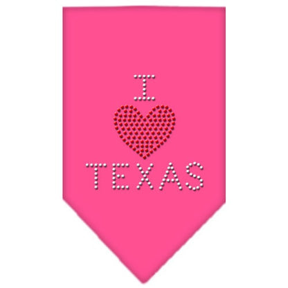 Pet and Dog Bandana Rhinestone, "I Heart Texas"