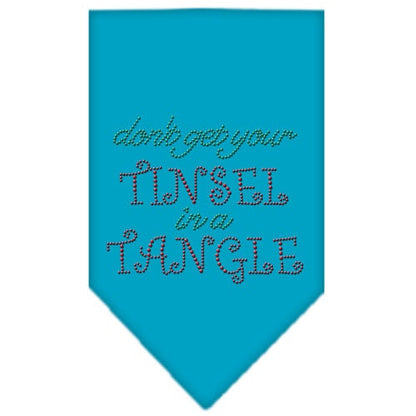 Christmas Pet and Dog Bandana Rhinestone, "Don't Get Your Tinsel In A Tangle"