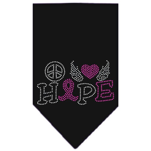 Pet and Dog Bandana Rhinestone, "Peace Love Hope Breast Cancer"