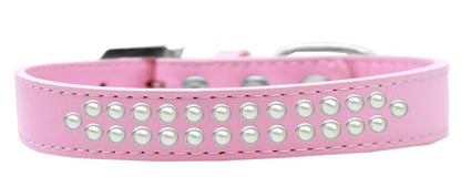 Dog, Puppy & Pet Fashion  Collar, "Two Row Pearl Rimsets"