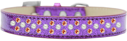 Dog, Puppy & Pet Ice Cream Collar, "Pearl and Orange Crystal Rimsets Sprinkles"