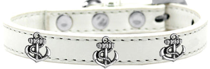 Dog, Puppy & Pet Widget Fashion Collar, "Silver Anchor"