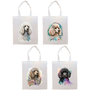 Canvas Tote Bag, Zippered With Handles & Inner Pocket, &quot;Toy Poodle&quot;