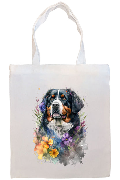 Canvas Tote Bag, Zippered With Handles & Inner Pocket, "Bernise Mountain Dog"