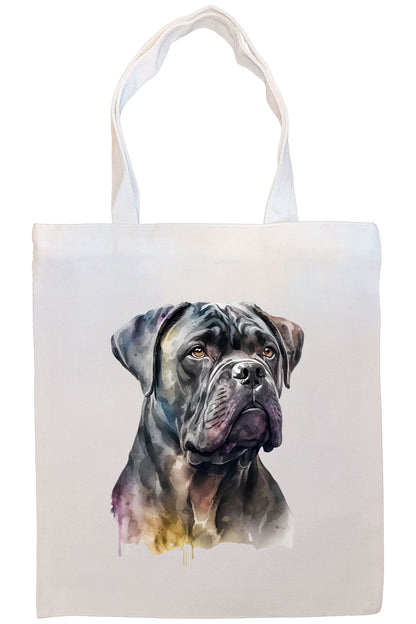 Canvas Tote Bag, Zippered With Handles & Inner Pocket, "Cane Corso"