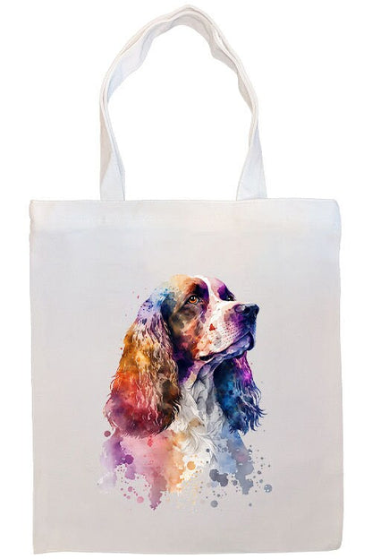 Canvas Tote Bag, Zippered With Handles & Inner Pocket, "Cocker Spaniel"