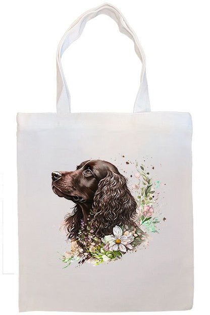 Canvas Tote Bag, Zippered With Handles & Inner Pocket, "Cocker Spaniel"