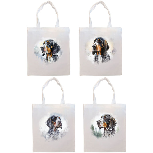 Canvas Tote Bag, Zippered With Handles & Inner Pocket, &quot;Coonhound&quot;