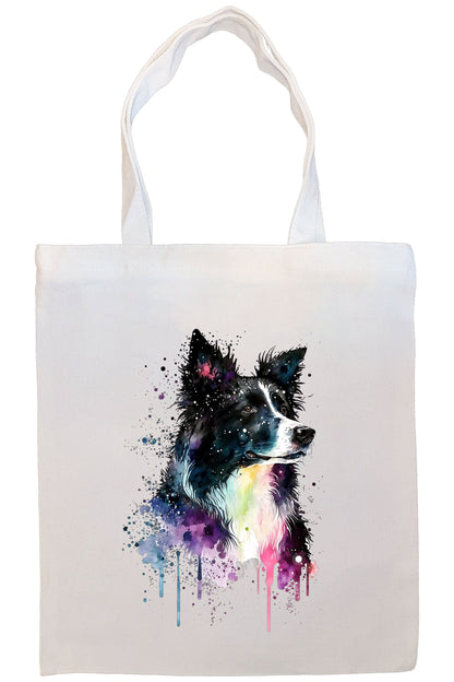 Canvas Tote Bag, Zippered With Handles & Inner Pocket, "Border Collie"