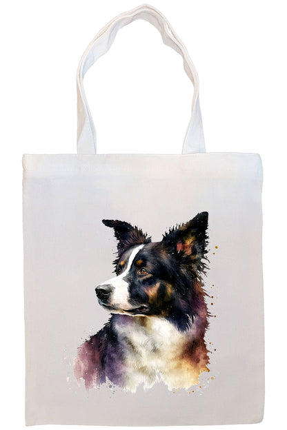 Canvas Tote Bag, Zippered With Handles & Inner Pocket, "Border Collie"
