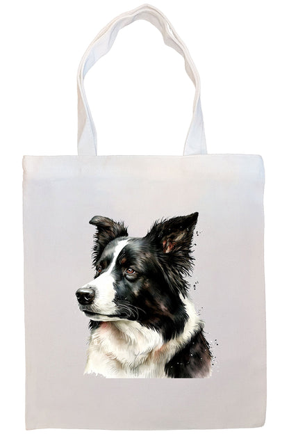 Canvas Tote Bag, Zippered With Handles & Inner Pocket, "Border Collie"