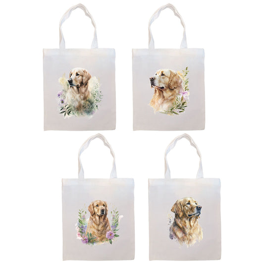 Canvas Tote Bag, Zippered With Handles & Inner Pocket, &quot;Golden Retriever&quot;