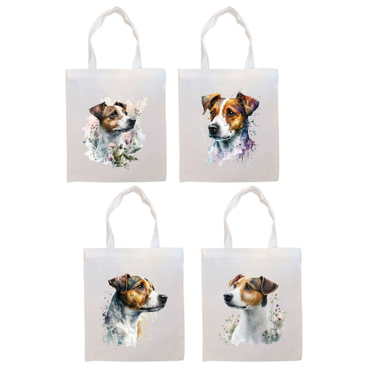 Canvas Tote Bag, Zippered With Handles & Inner Pocket, &quot;Jack Russell Terrier&quot;